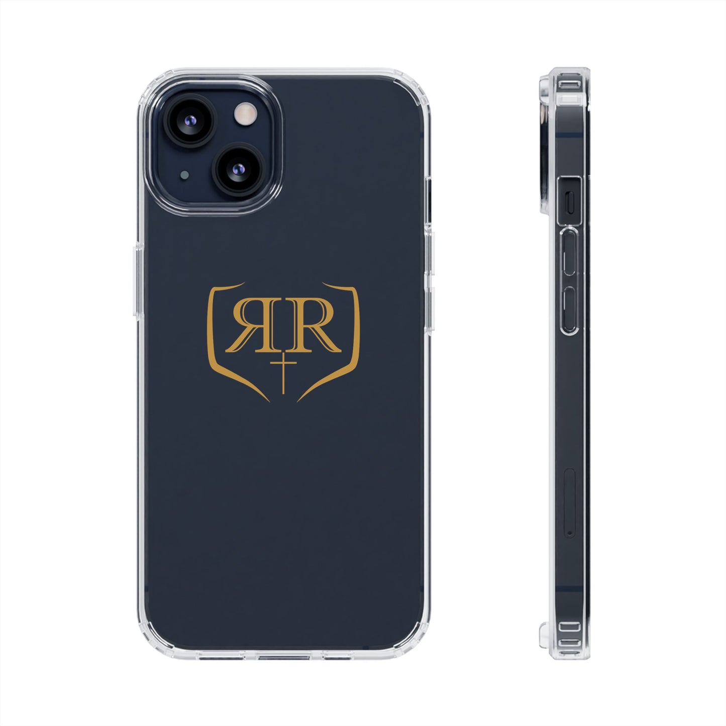 Transparent Double R Phone Case Gold