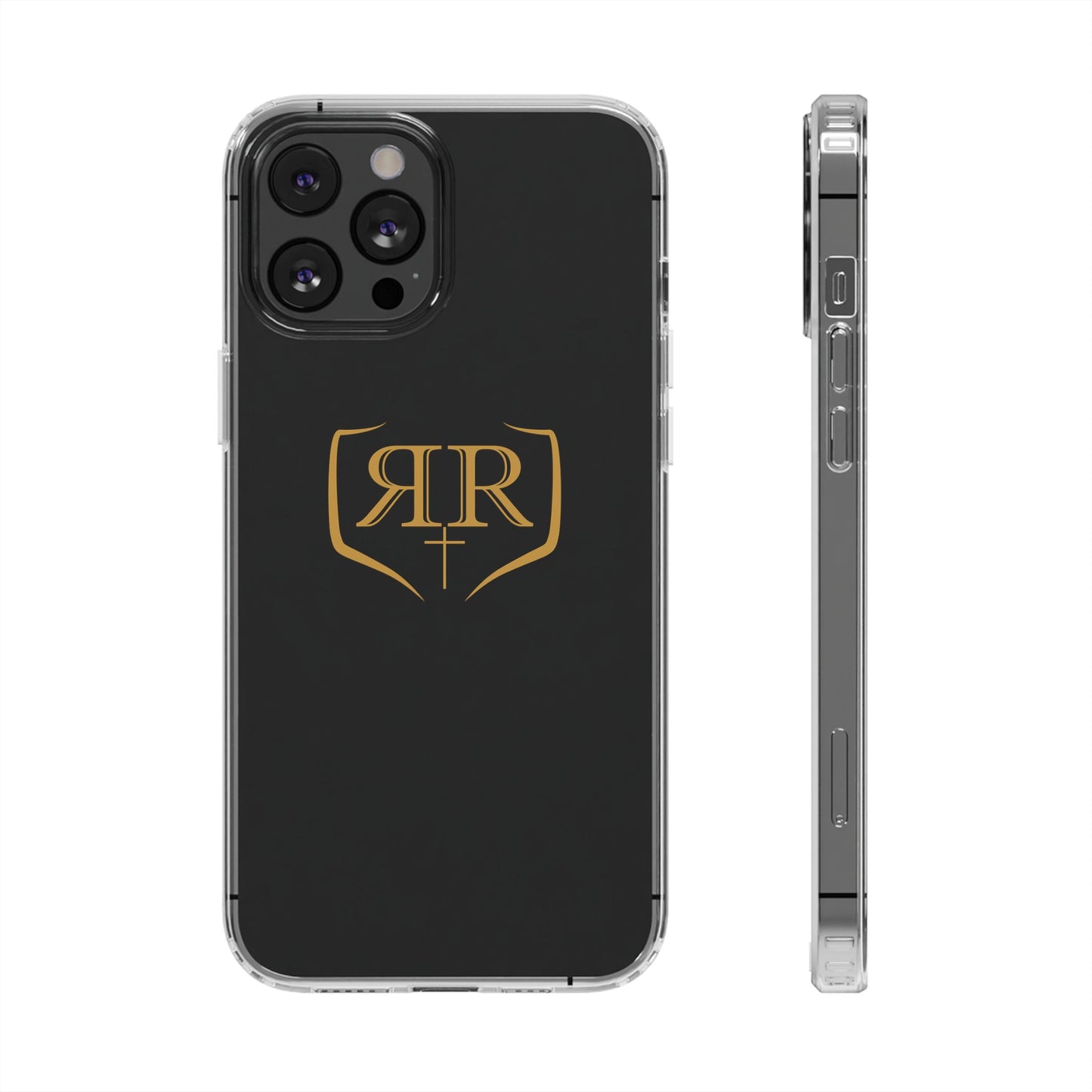 Transparent Double R Phone Case Gold