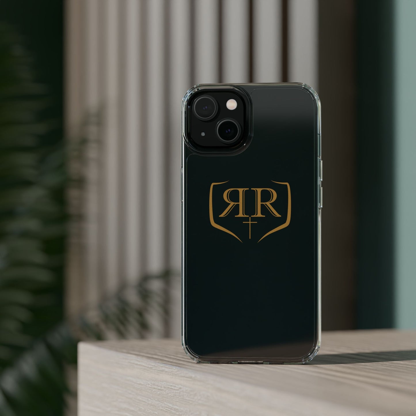 Transparent Double R Phone Case Gold