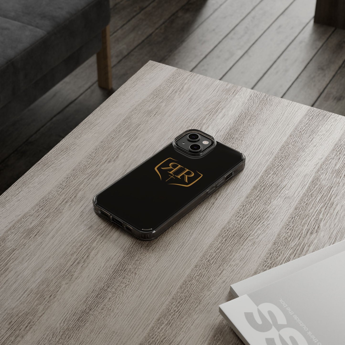 Transparent Double R Phone Case Gold