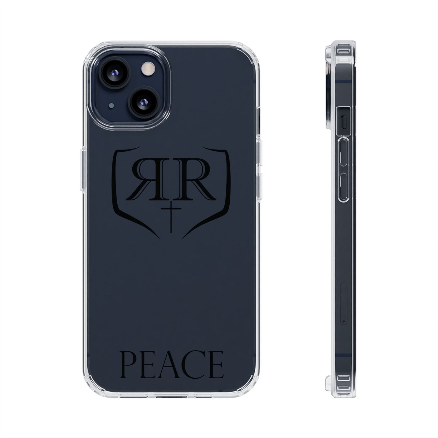 Transparent "PEACE" Black Phone Case