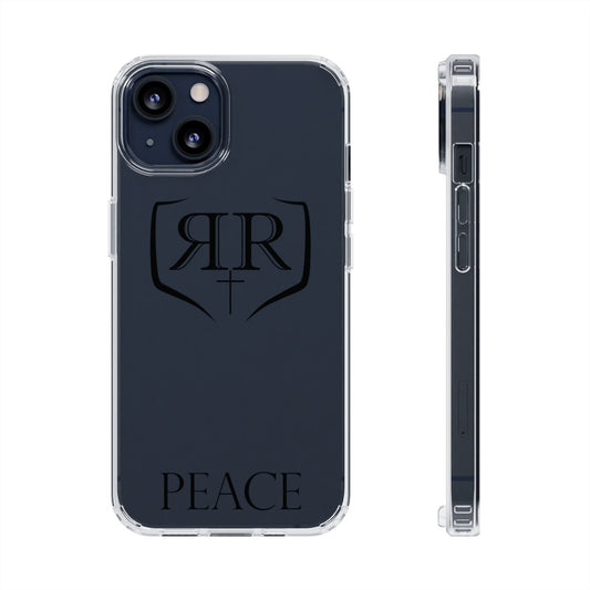Transparent "PEACE" Black Phone Case