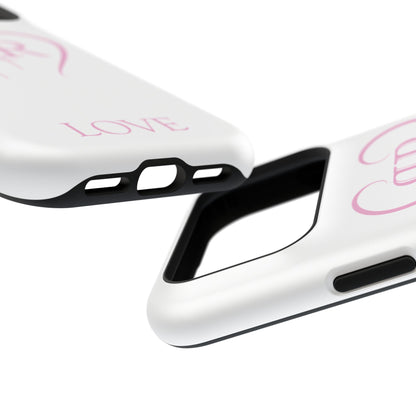 "LOVE" Pink Tough Phone Case