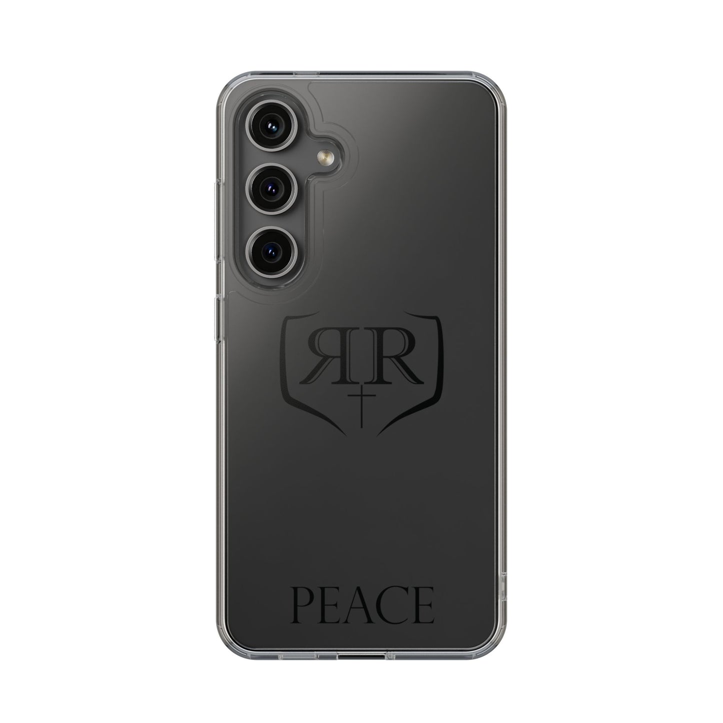 Transparent "PEACE" Black Phone Case