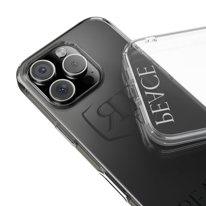 Transparent "PEACE" Black Phone Case