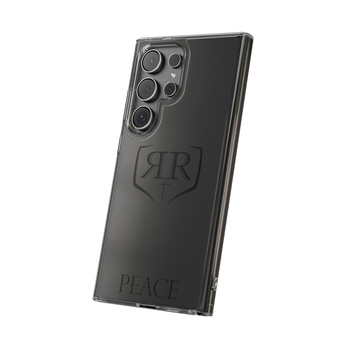 Transparent "PEACE" Black Phone Case