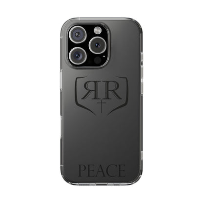 Transparent "PEACE" Black Phone Case