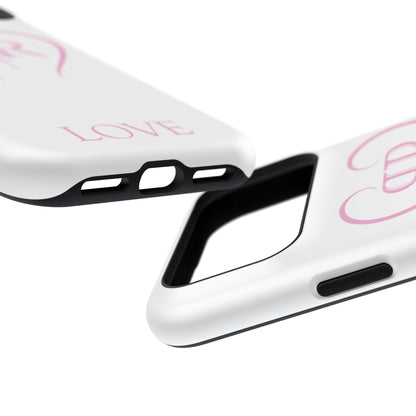 "LOVE" Pink Tough Phone Case