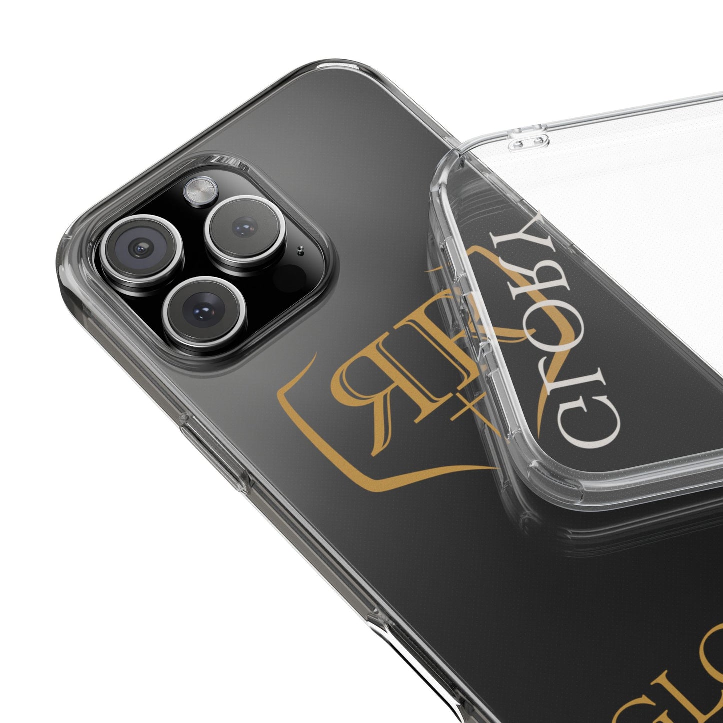 Transparent "GLORY" Gold Phone Case
